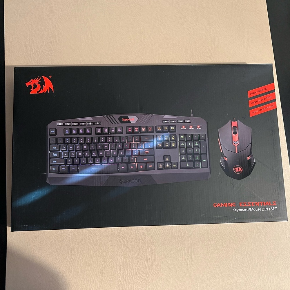 NIB Wired ReDragon gaming keyboard and mouse